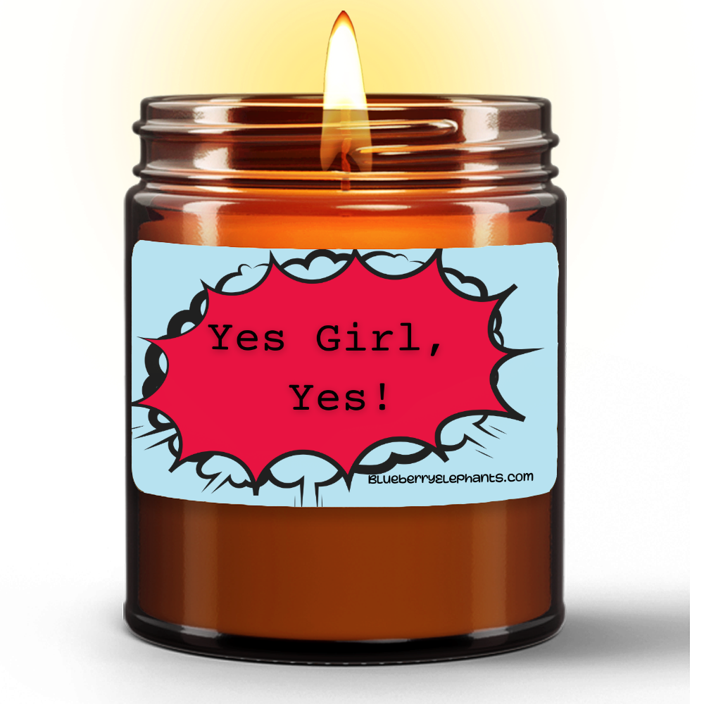 Yes Girl! Motivational Natural Wax Candle in Amber Jar (9oz)