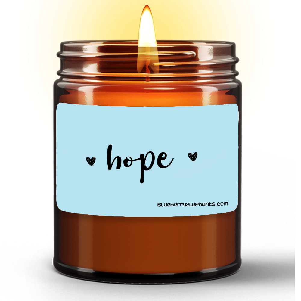 Hope Motivational Natural Wax Candle in Amber Jar (9oz)