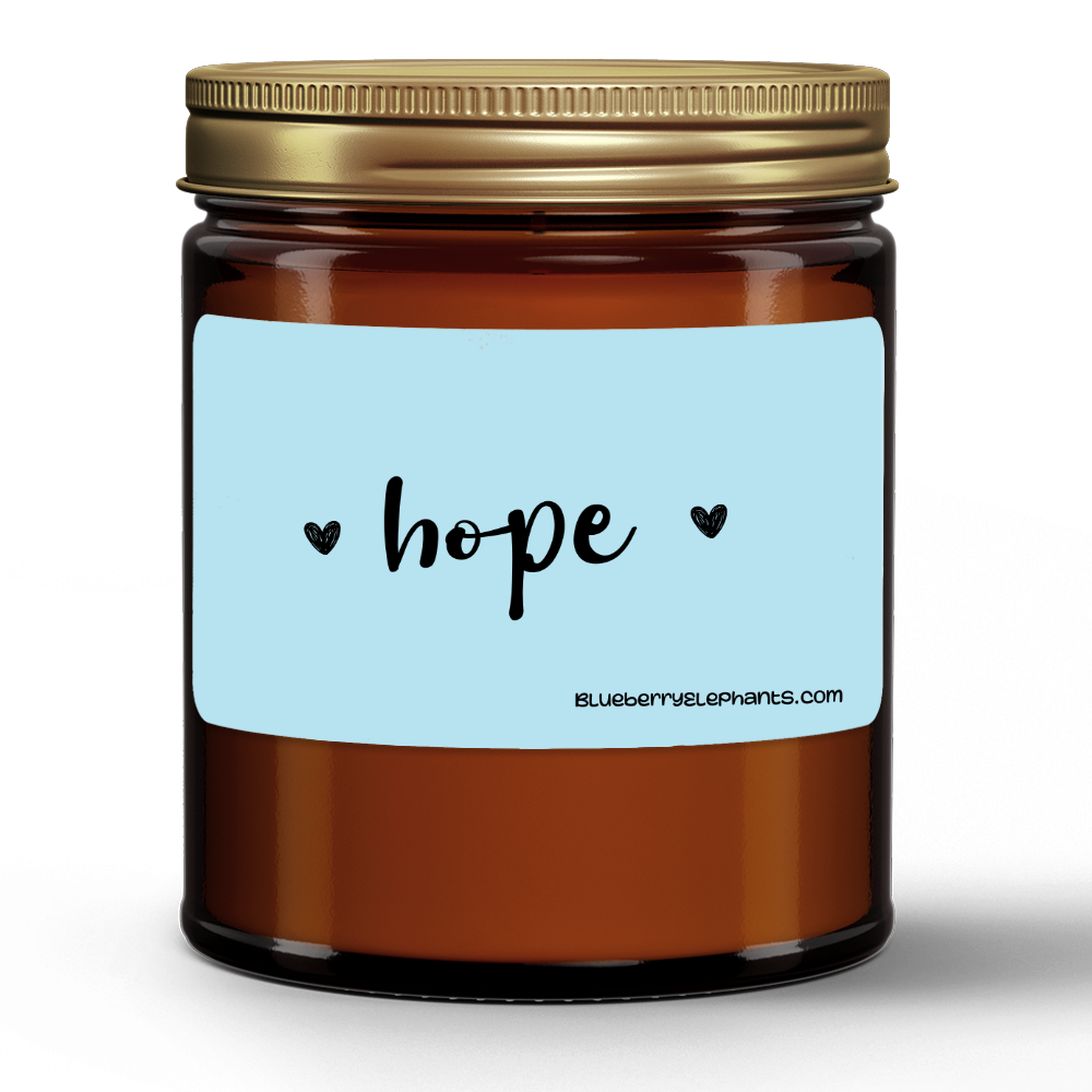 Hope Motivational Natural Wax Candle in Amber Jar (9oz)