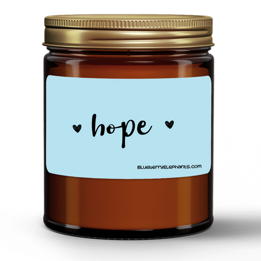 Hope Motivational Natural Wax Candle in Amber Jar (9oz)