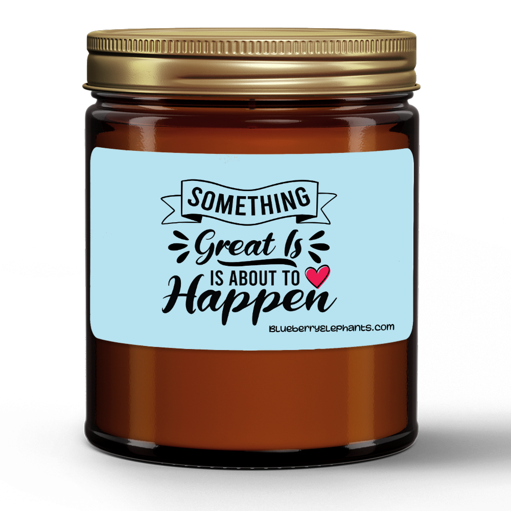 Something Great Motivational Natural Wax Candle in Amber Jar (9oz)